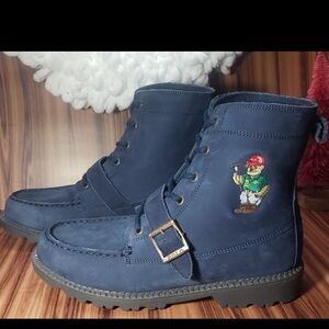 Polo Ralph Lauren GS Boys Size 5.5Y Ranger Bear Boots Navy new